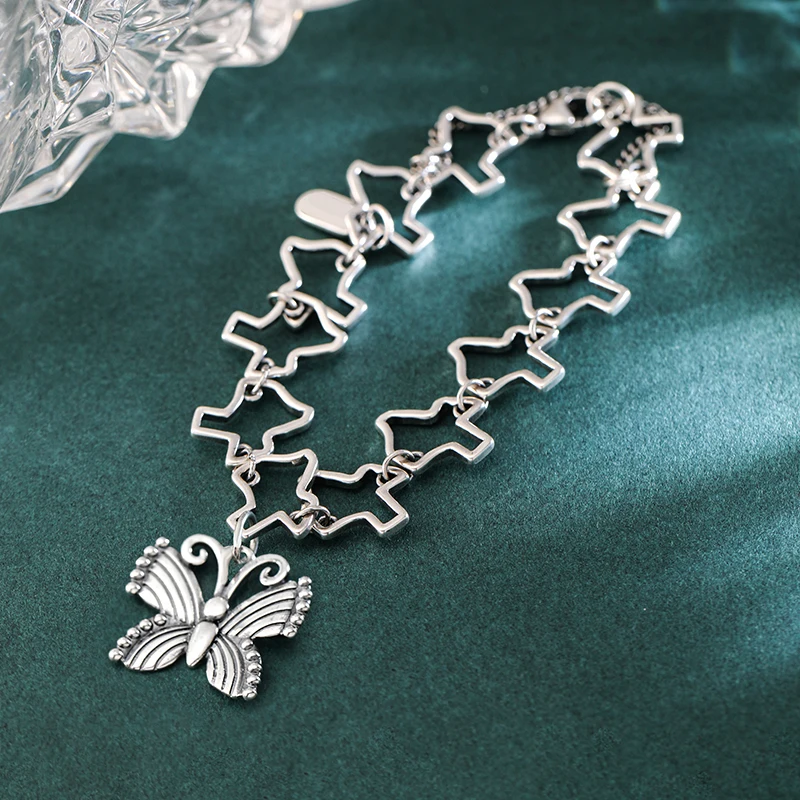 Genuine 925 sterling silver Texas Charm Bracelet paired with Festive butterfly pendant
