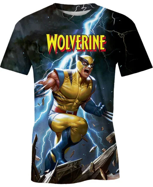 ولفيرين بنين بنات تي شيرت ديدبول تي شيرت رجالي ثلاثية الأبعاد مطبوعة لوكي كم قصير مارفل تي شيرت رجالي المتضخم ملابس للرجال #1