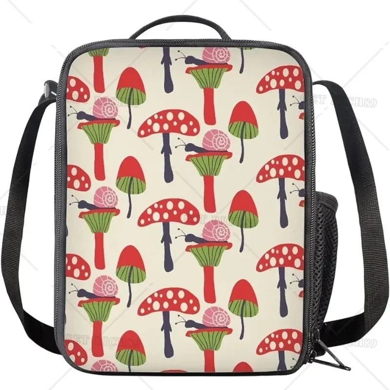 

Mushroom Print Insulated Lunch Bags for Women Kids Boys, Reusable Cooler Lunch Tote Box Portable Meal Pack for Work School