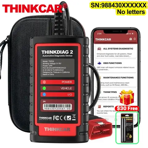 2025 THINKDIAG 2 Car OBD2 Scanner Bidirectional All System Diagnostic Tool CANFD ECU Coding