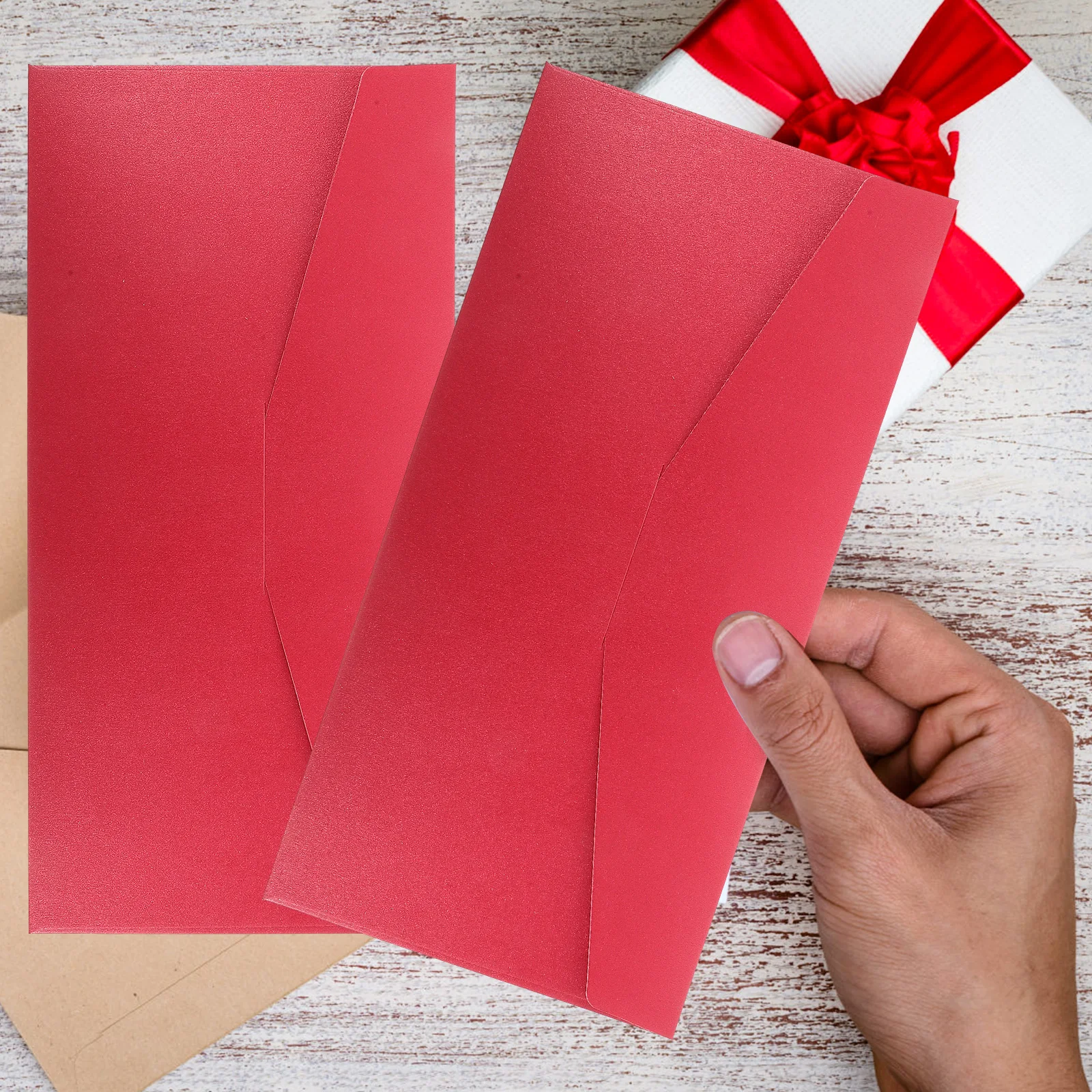 

25pcs 11x22cm Smooth Decorative Invitation Portable Invitation Envelopes Envelopes for Cards Party Supplies Wedding Events