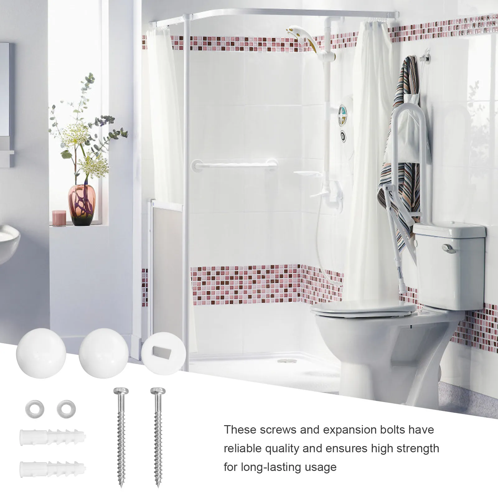 2Sets Toilet Screw Decorative Cover Kit Strong Corrosion-Resistant Anchor Screws Expansion Bolts for Stable Toilet Mounting