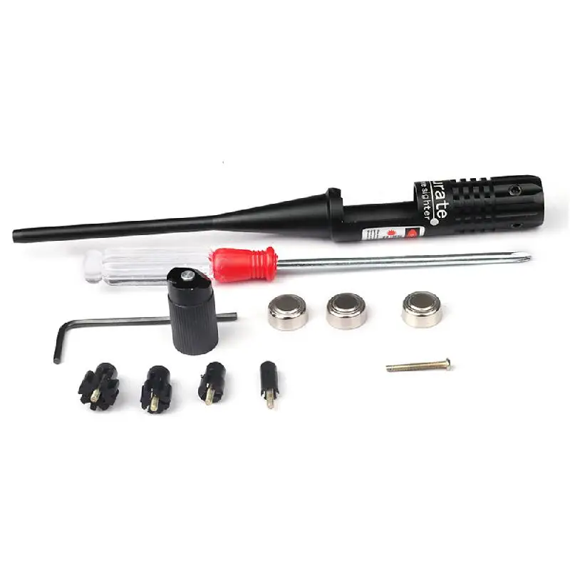 Red Dot Bore Sighter with Box, Collimator Kit, Adjustable Adapters,. 22 to .50 Caliber Scopes