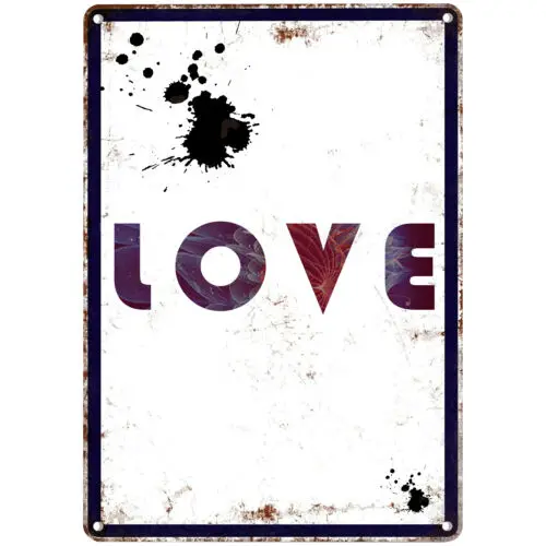 Retro Tin Sign Vintage Love Sign Funny Wall Decor for Home Cafes Office 12x8Inch