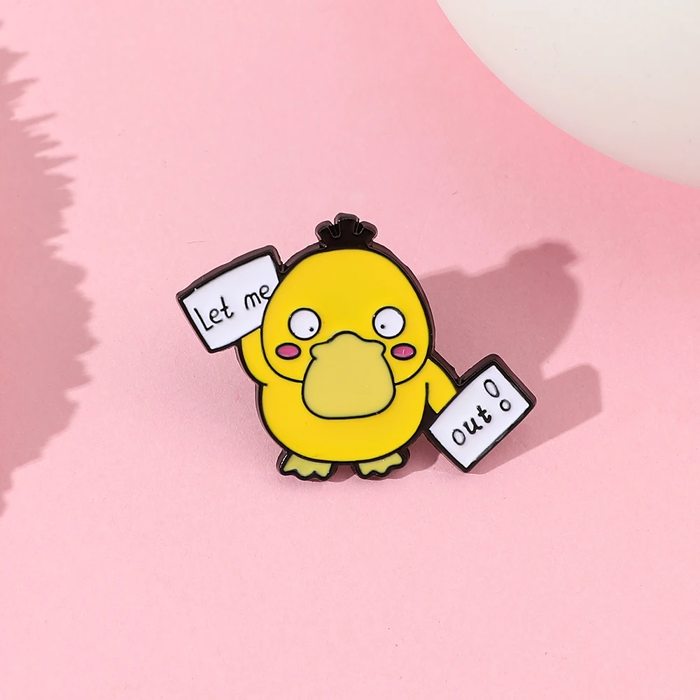 1 Pc ​Anime Duckling Brooch Cartoon Cute Psyduck sign Enamel Pin Metal Badge Jewelry Clothing Backpack Accessories Gift view 6