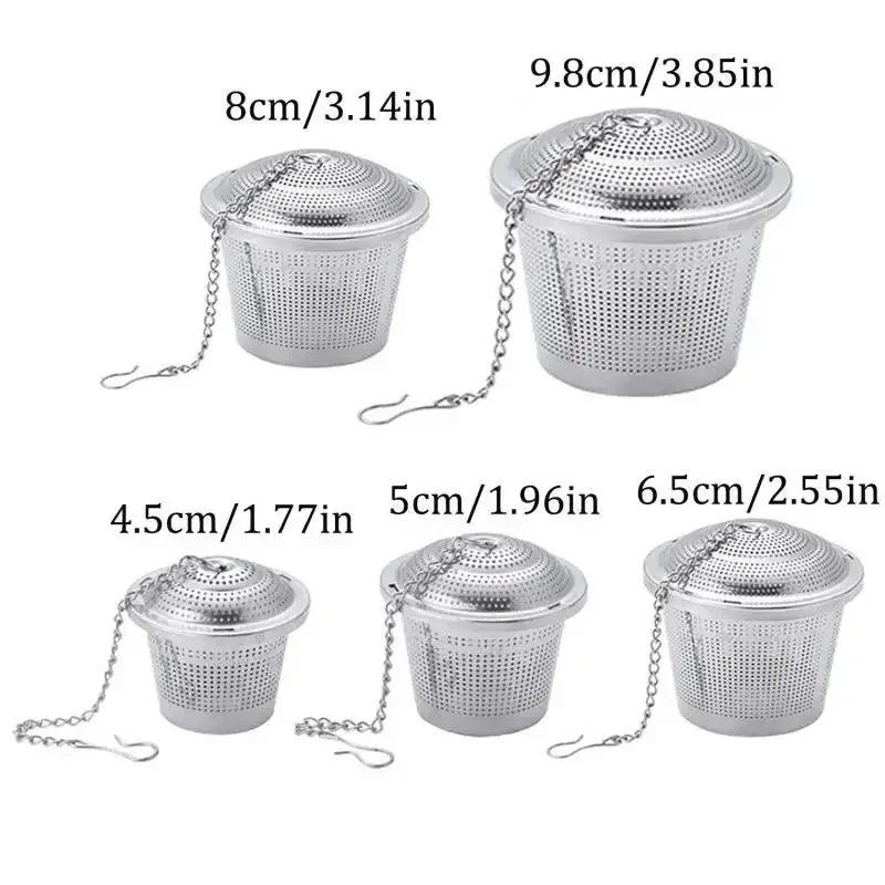 1-3 Pcs 304 Stainlessy Steel Flavored Filter Ball, Tea Filter Ball, Soup Filter Ball with Extension Chain Hook