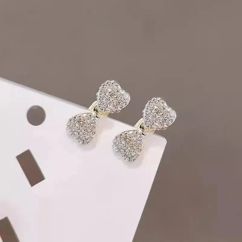 Vintage Bow Rhinestone Mini Hair Clips for Women Small Crystal Duckbill Barrettes Side Hair Princess Hairstyle Hair Accessories