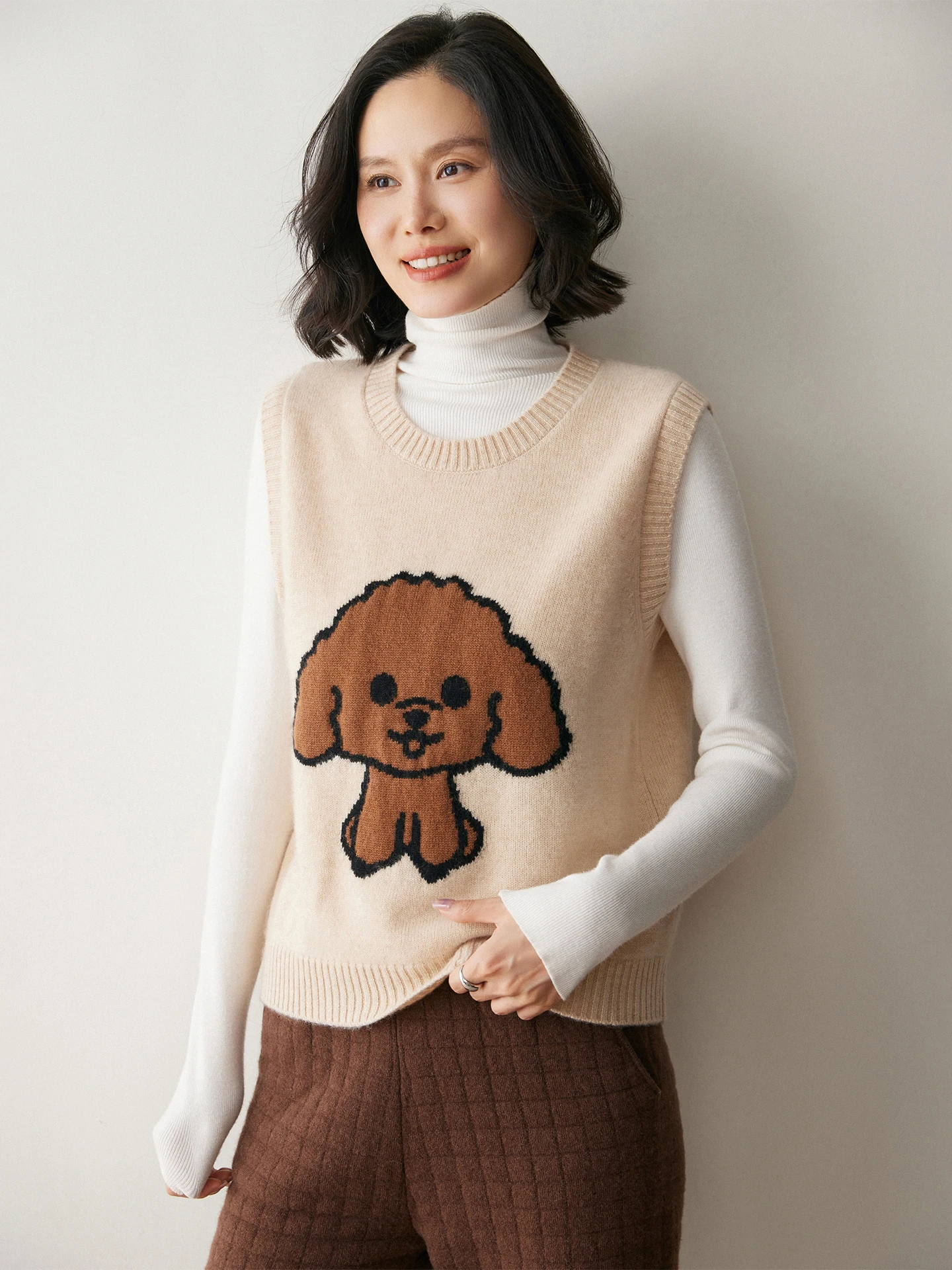 

Мультяшная серия, круглый жилет Ne Svel Camere, свитер с вышивкой для собак, топ, обычный тонкий топ для поездок на работу