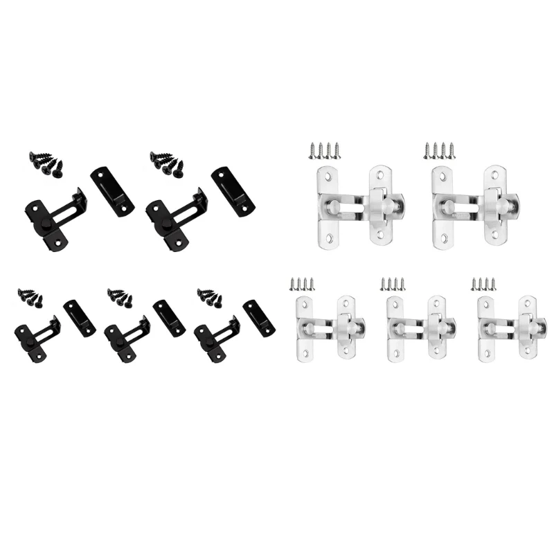 

Steel Door latches set 5pcs Door Bolts with 90 Degree Angles for Enhances Security M76D