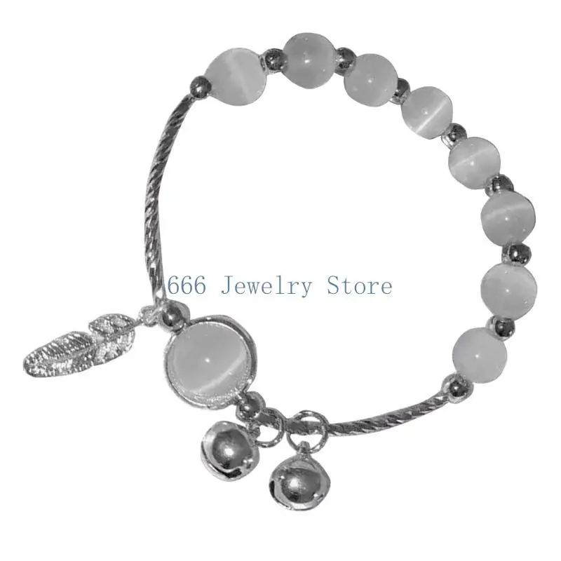 F2TD Fashionable Cats Eye Look Beaded Bracelet Featuring Accent Daily Use