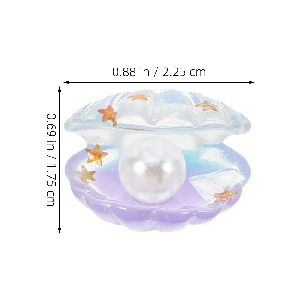 25Pcs Shell Shaped Bead For Jewelry Making Supplies Party Decor Glow Dark Pearlescent Resin Charms Gradient