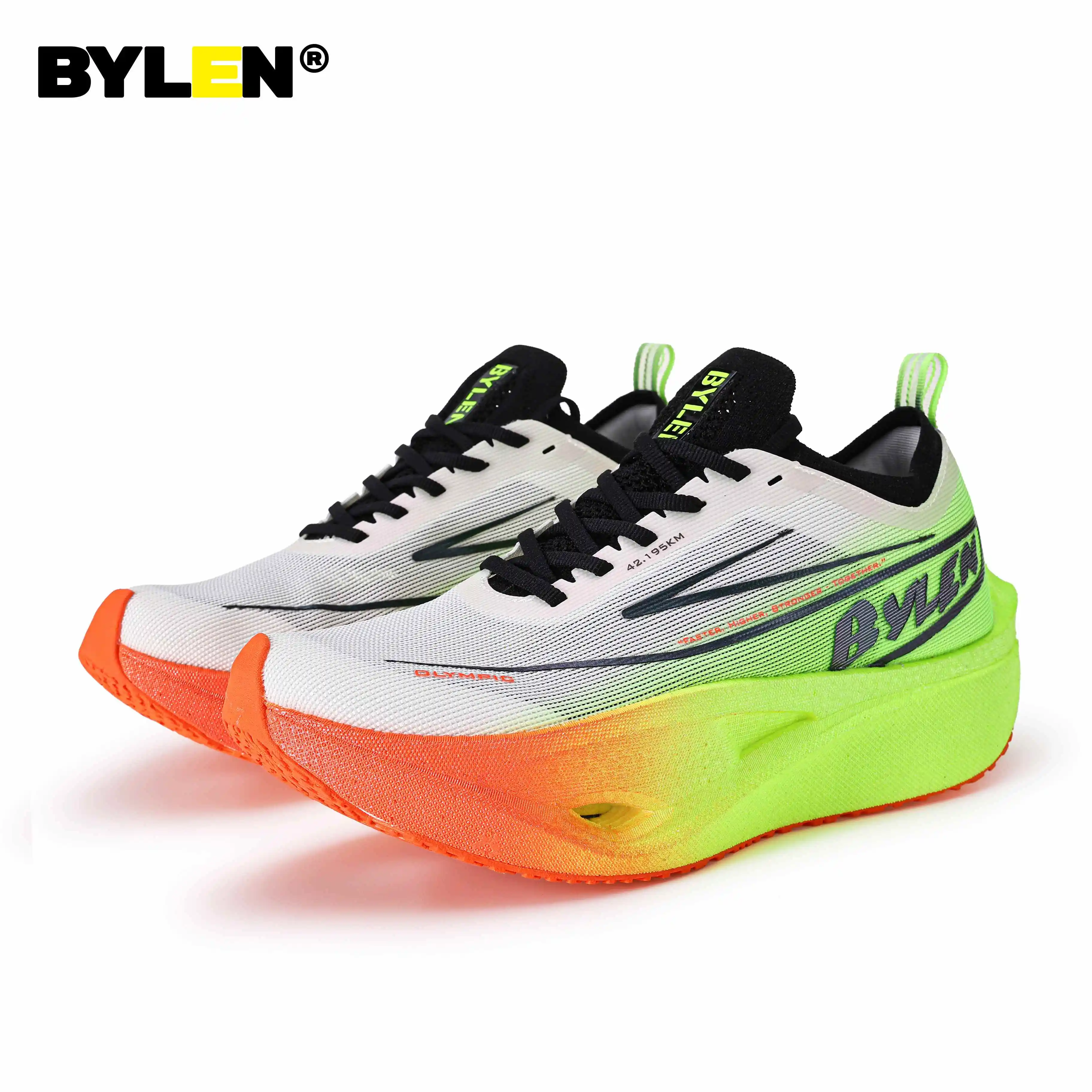 

BYLEN Professional Full Palm Carbon Plate Marathon Running Shoes for Men Anti-slip Ultra-light Rebound Athletic Sport Sneakers