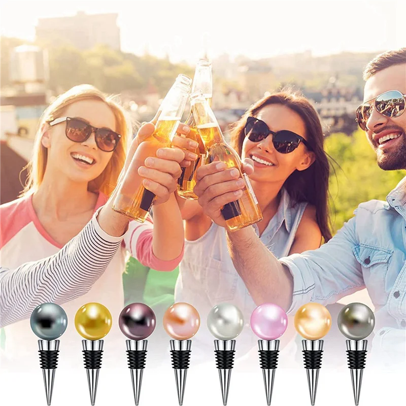 

AC23-40 Pieces Metal Cork Blank Wine Stopper Kit Reusable Wine Stopper Insert Set Hardware For Wedding Wine Party Bar Turning