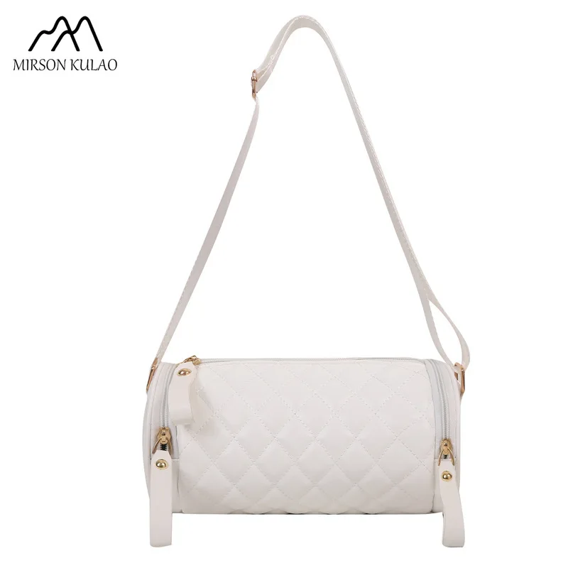 

2024 new diamond cylinder bag Crossbody casual single shoulder solid color large capacity underarm bag