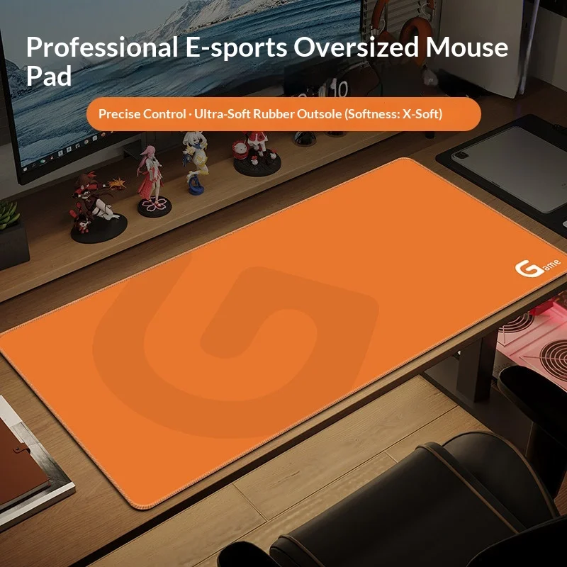 Extra-large FPS gaming mouse pad, thickened with stitched edges, made of natural rubber, non-slip, suitable for Logitech mice