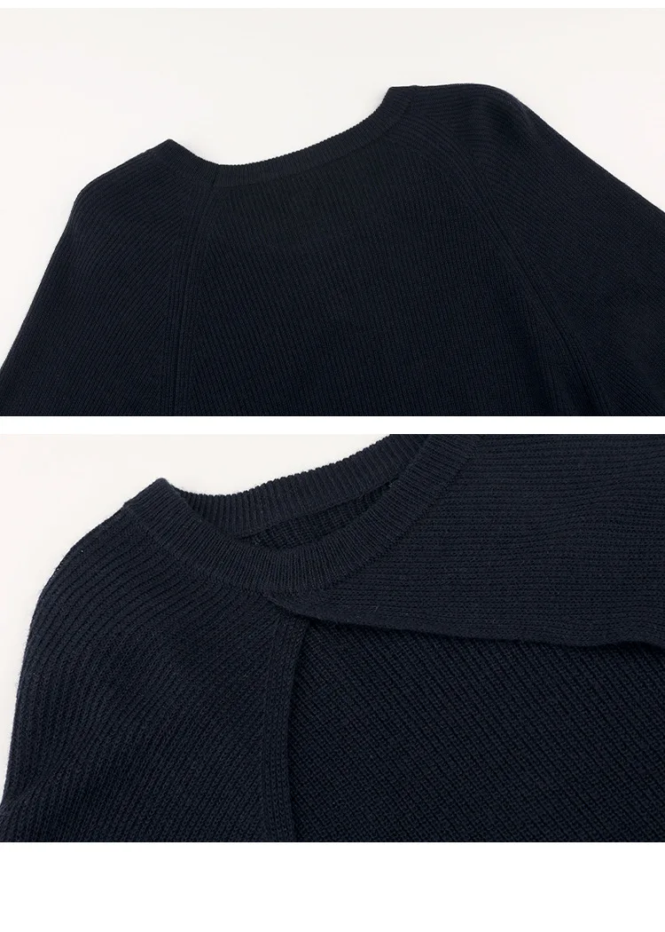 Asymmetrical Bolero Shrugs Cut Out Sleeves Wool Blends Knitted Tops Women Cropped Sweater