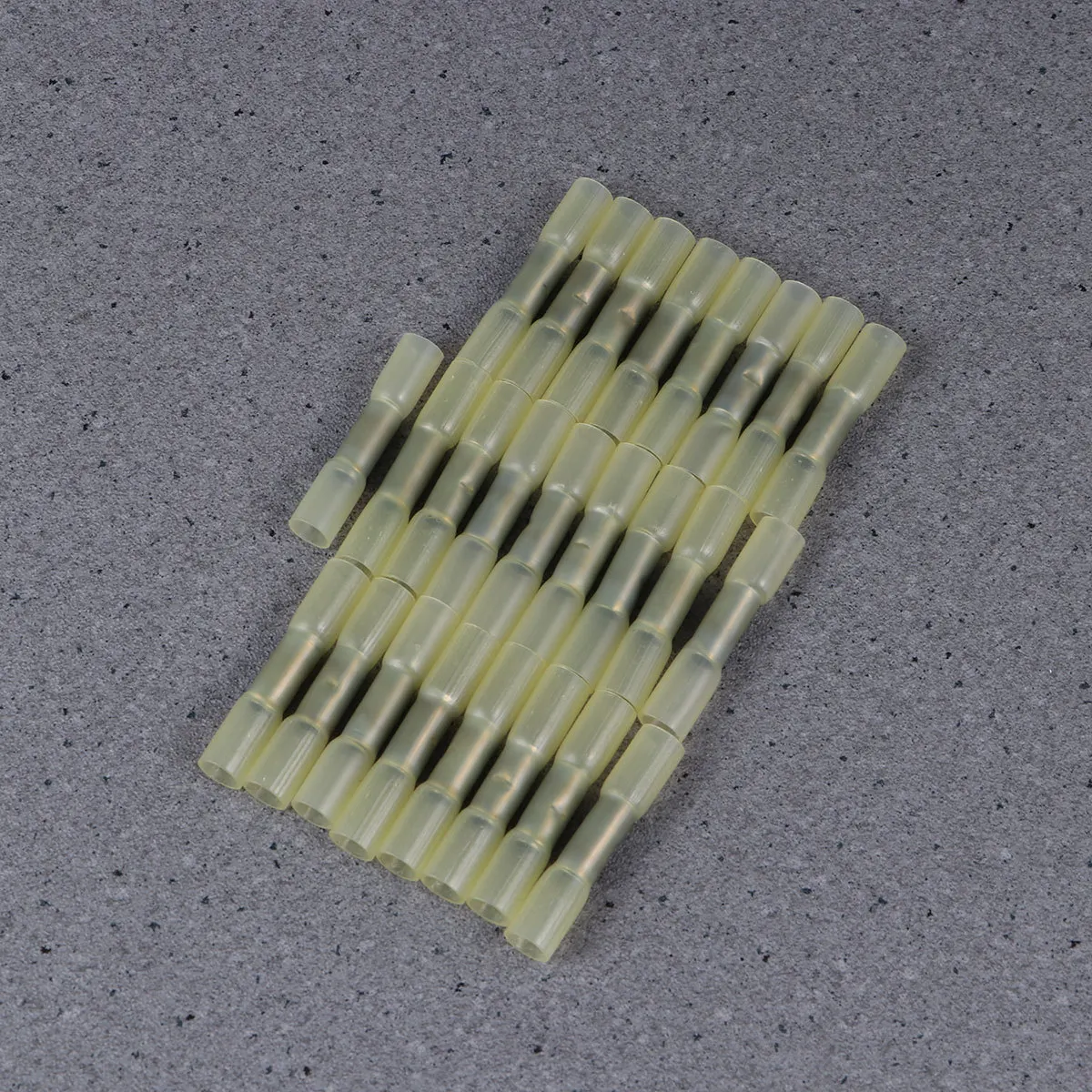 

25Pcs 1.5-2.5mm Waterproof Crimp Connectors Heat Shrink Butt Terminals Visual Inspection Polyolefin Coating Yellow