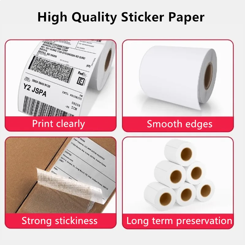 60*40 70*50 80*50 Thermal Transfer Label Copper Paper Barcode Adhesive Sticker Waterproof Tear-proof Oil Proof Sticker Label