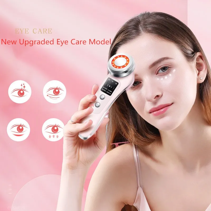 Hoge kwaliteit multifunctionele massagemachine roze schoonheidsmachine 3-kleuren lichtkleur oogzorg schoonheidsapparaat