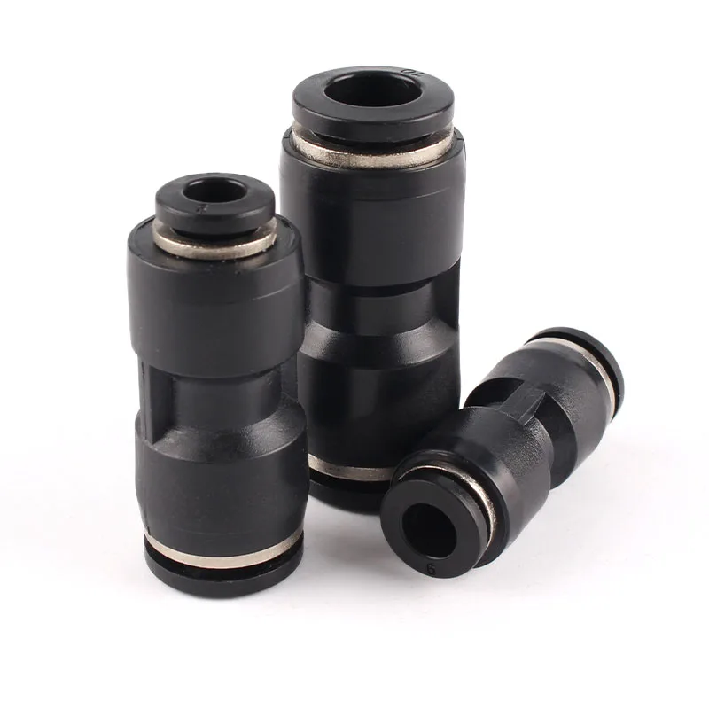 Plastic Black Variable Diameter Straight Air Pipe Quick Connector PG 8-6 8-10 10-12 6-4 8-12 Air Pipe Pneumatic Quick Fittings