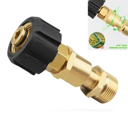 Pressure Washer Swivel Adapter Connector M22 14mm Female to Male Power Washer Coupler Fittings for Hose Gun Brass 5000PSI