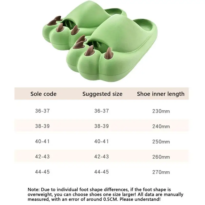 Paw Slippers For Women Summer Slide Sandals Open Toe Shower Slippers Non-Slip Soft Slipper With Thick Sole Cloud Slippers For