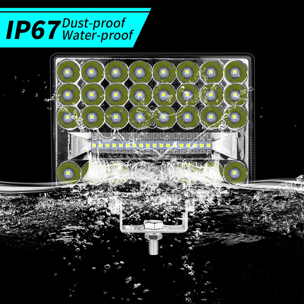 Lamp Work Lights Replacement Spotlight+floodlight -40℃-85℃ 144W LED 2.3A±0.2 48pcs LED 7200LM Accessories IP65