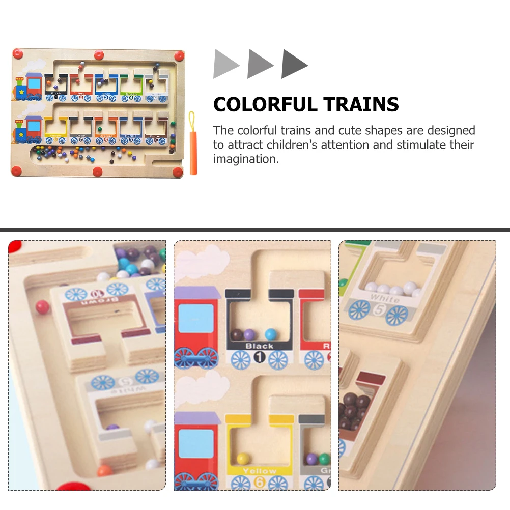 

Magnetic Train Counting Board Wooden Toy Color Matching Puzzle Number Mazes Educational Toddler Puzzles Ages 2 Material