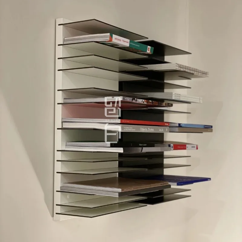 wall-mounted invisible bookshelf wall-mounted magazine rack medieval storage