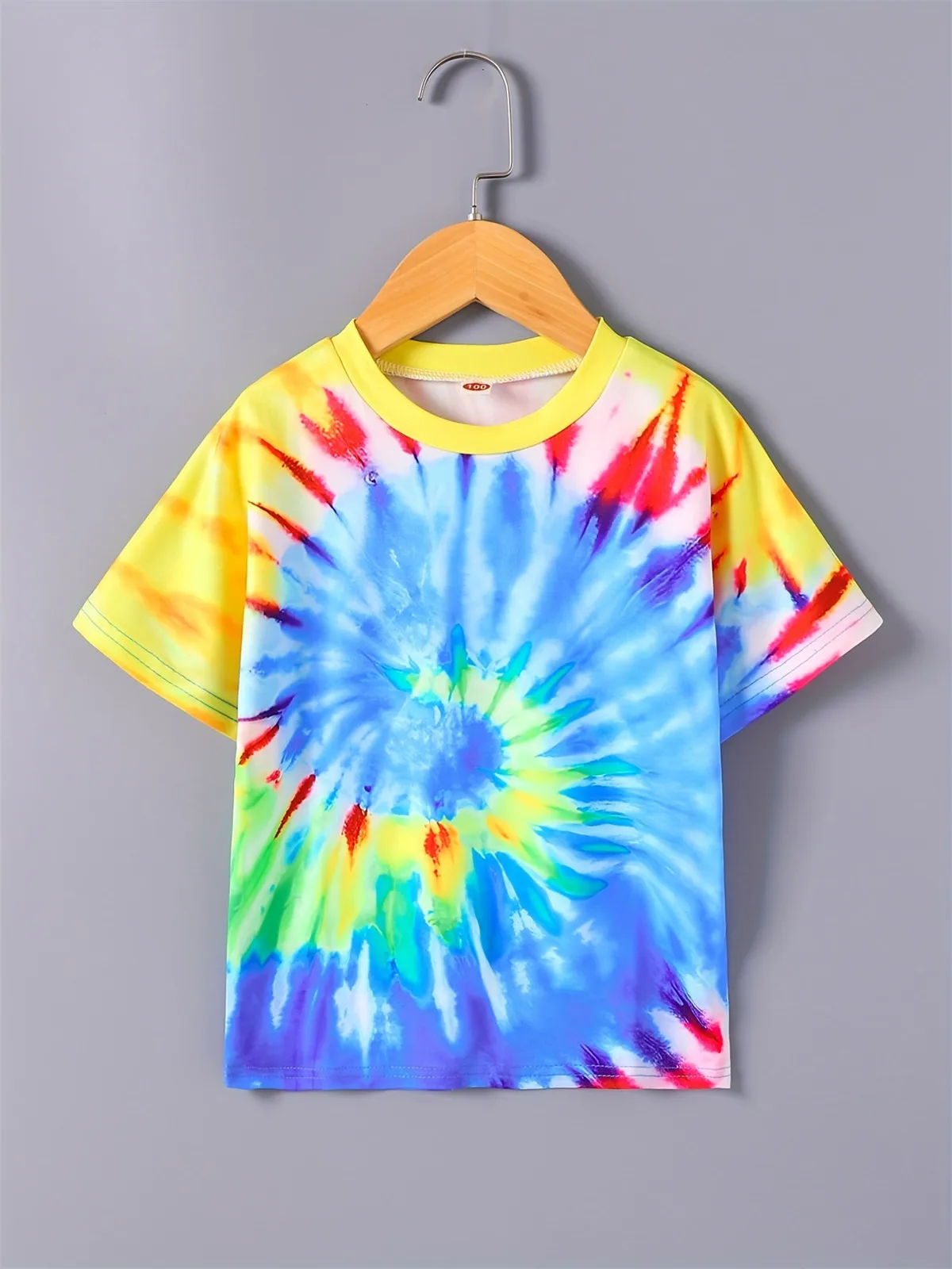 Mode Regenbogen Mädchen T-Shirt Tie Dye 3D Gedruckt Teenager Mädchen Kleidung Sommer Rundhals Outdoor Kleidung für Kinder T-Shirts