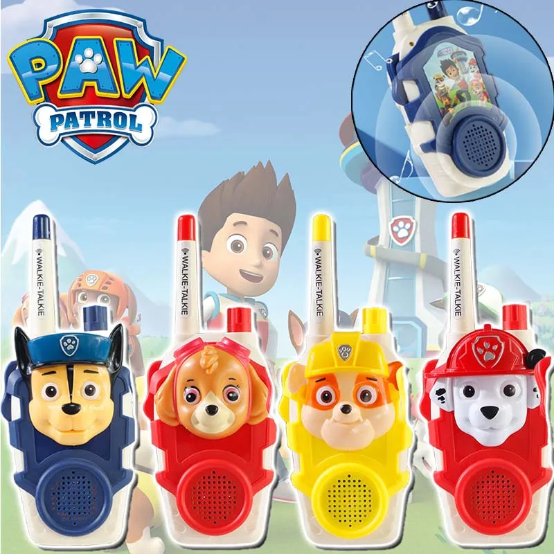 2PCS PAW Patrol Chase Walkie-Talkie Portable Kids Handheld Walkie-Talkie Transceiver Phone Radio Receiver Interphone Mini Toys