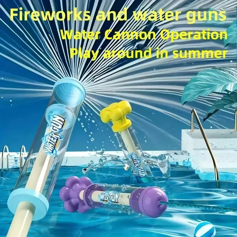 1 unidade Nova Pistola de Água Tipo Fonte de Fogos de Artifício - Super Soaker para Batalhas de Balões de Água ao Ar Livre, Festa na Praia e Aventura Aquática