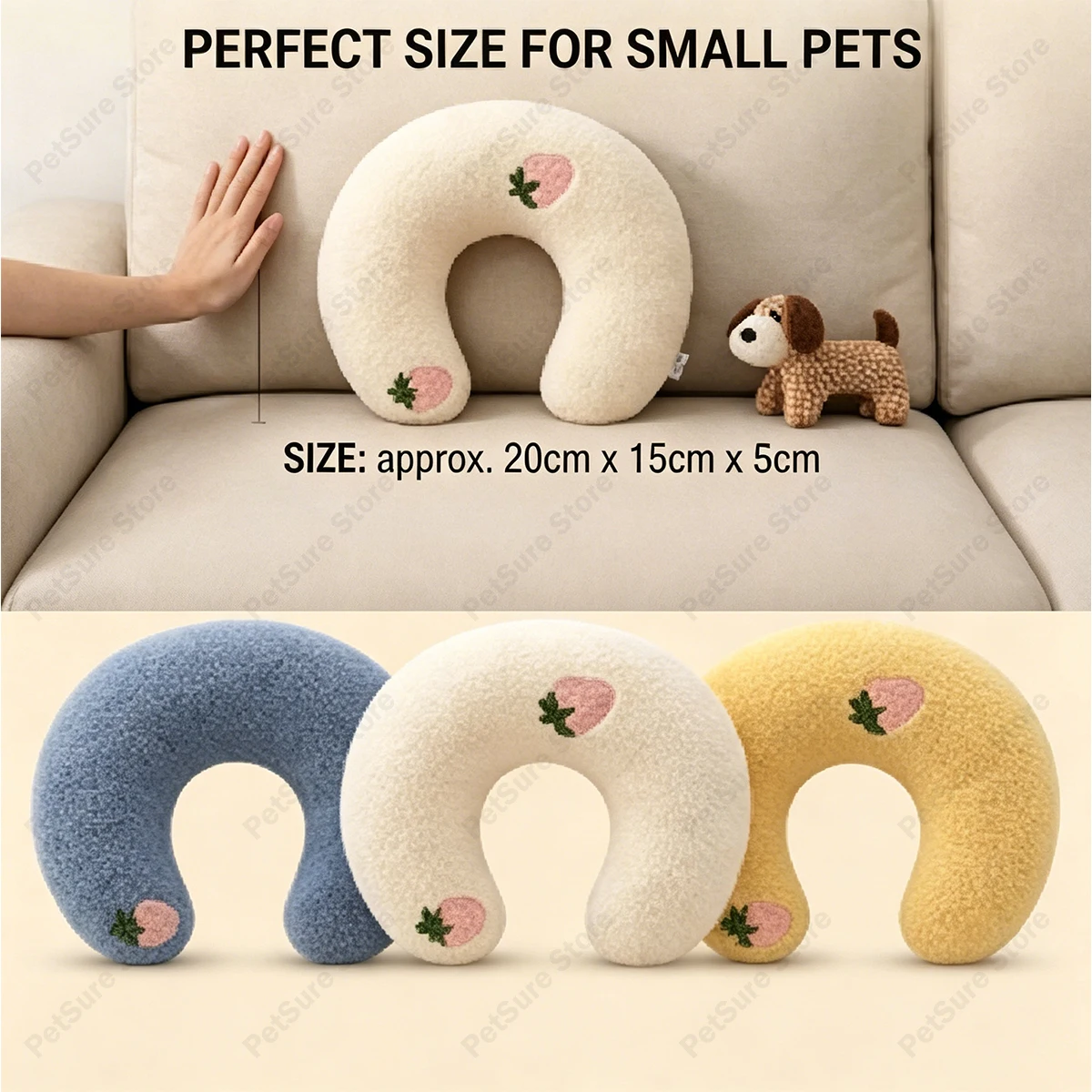 Pet Little Pillow Fashion Neck Protector DeepSleep Puppy Kitten U-Shaped Pillow Dog Cat Headrest Sleeping Pillow Pet Supplies