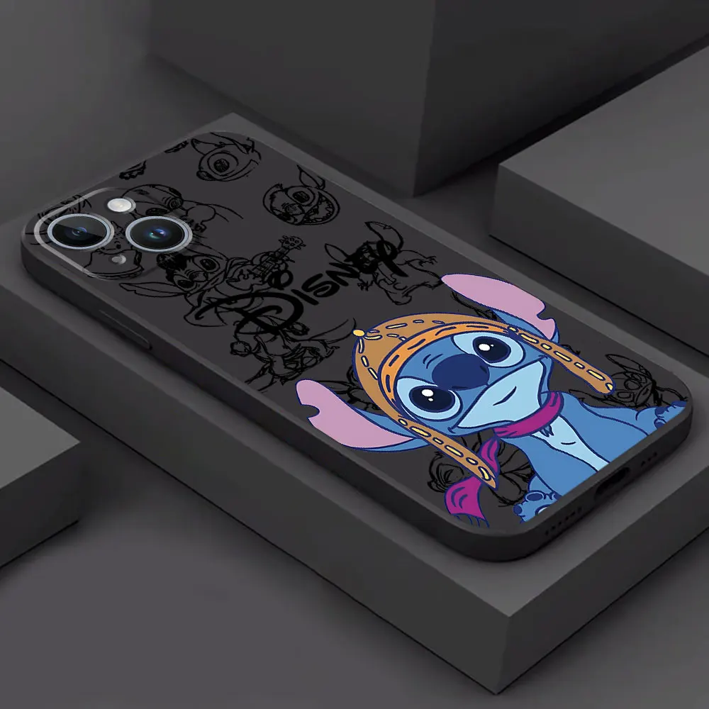 Disney Stitch The Baby Disney Phone Case for Apple iPhone 15 Pro Max 12 Mini 13 SE 8 Plus 14 11 Pro XR 7 XS X Black Cover