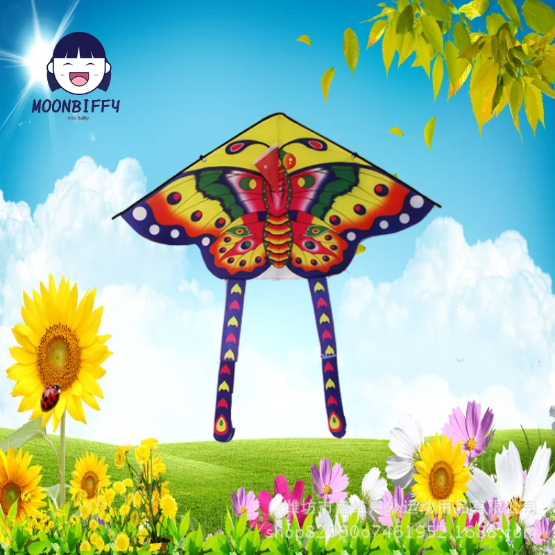 Cometa de mariposa tradicional para niños, cometas de colores medianos, plegable, juguetes de recreación al aire libre, juguete aleatorio, 90cm