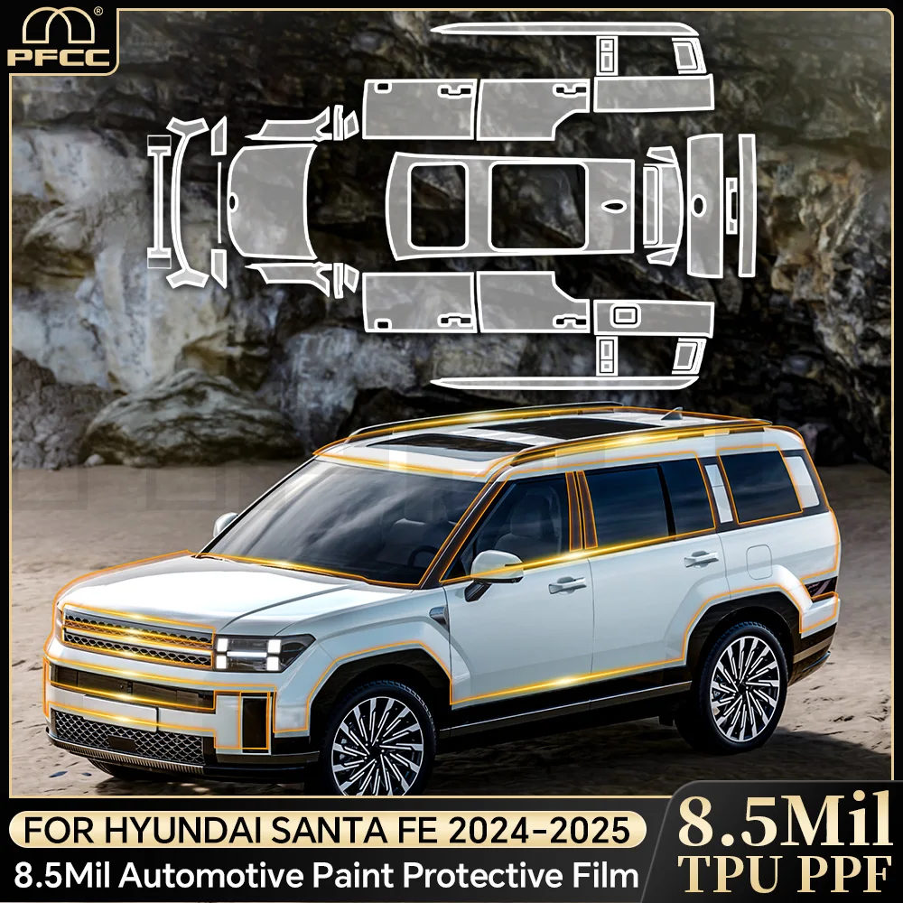 

For Hyundai Santa FE 2024 2025 Anti-Scratch TPU Paint Protection Film Car Body Pre-cut PPF Clear Bra Resistant Self-adhesive Kit