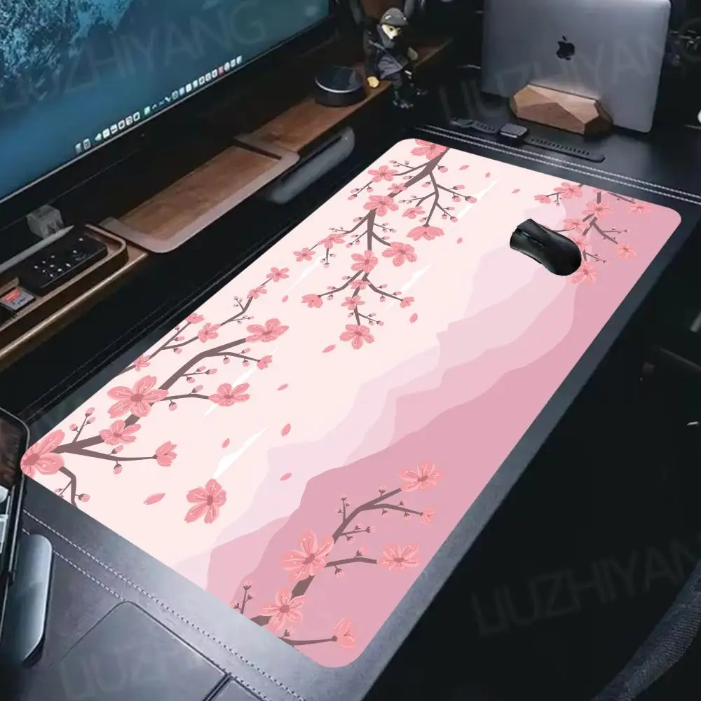 

Pink Cherry Blossom Theme Mouse Pad Large Computer Office Gaming Desk Mat XXL Non-Slip Rubber Gaming Keyboard & Mouse Pad