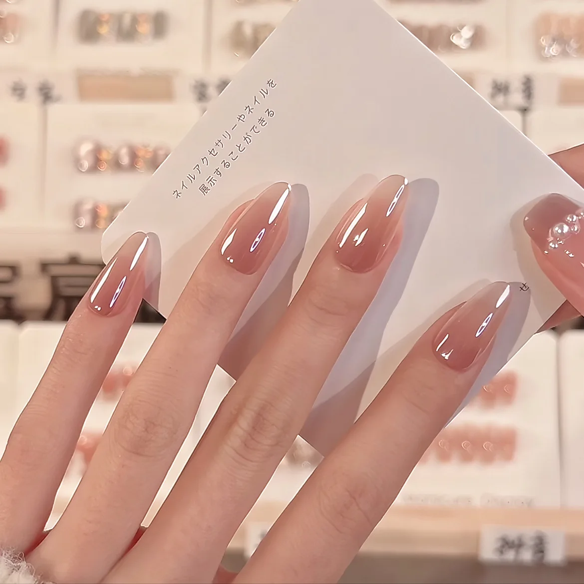 

2026 new Hayley electroplated three-kilowatt small light bulb wearing nail ins whitening nail patch pure desire fake nails