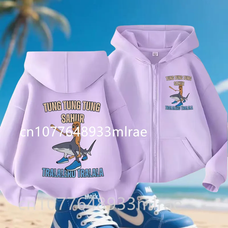 

Italian Brainrot Trallalero Trallala Children's Totashahul Zorot Anime Boys Girls Fall Zip-Up Hoodie Children's Clothing