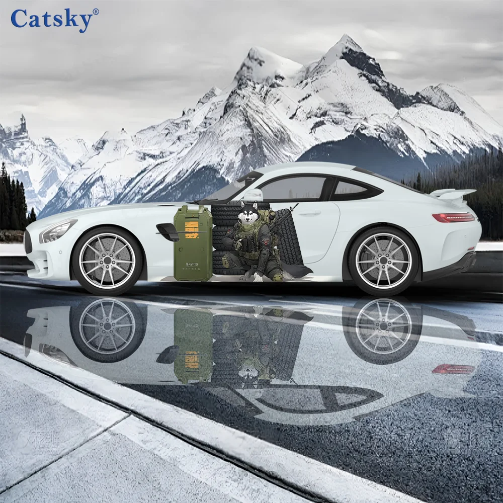 

Cartoon Police Dog Pattern Car Vinyl Wraps Decal Self-adhesive PVC Sticker Suitable for Trucks SUV Decoration Auto Accessories