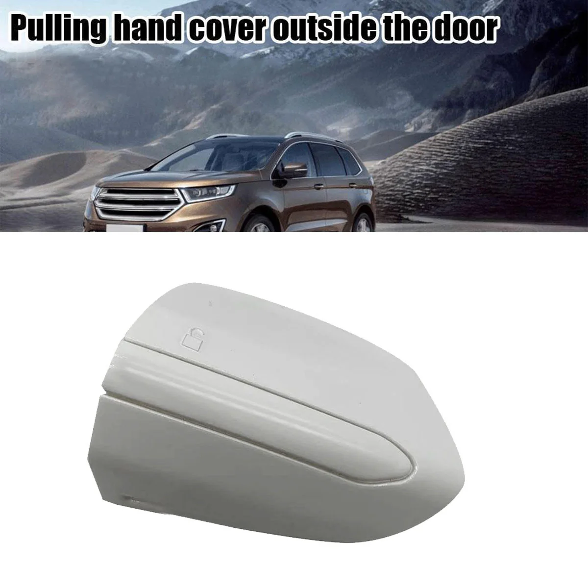 Left Front Door Handle Lock Cover Caps for Ford Fusion Edge 2015-2020