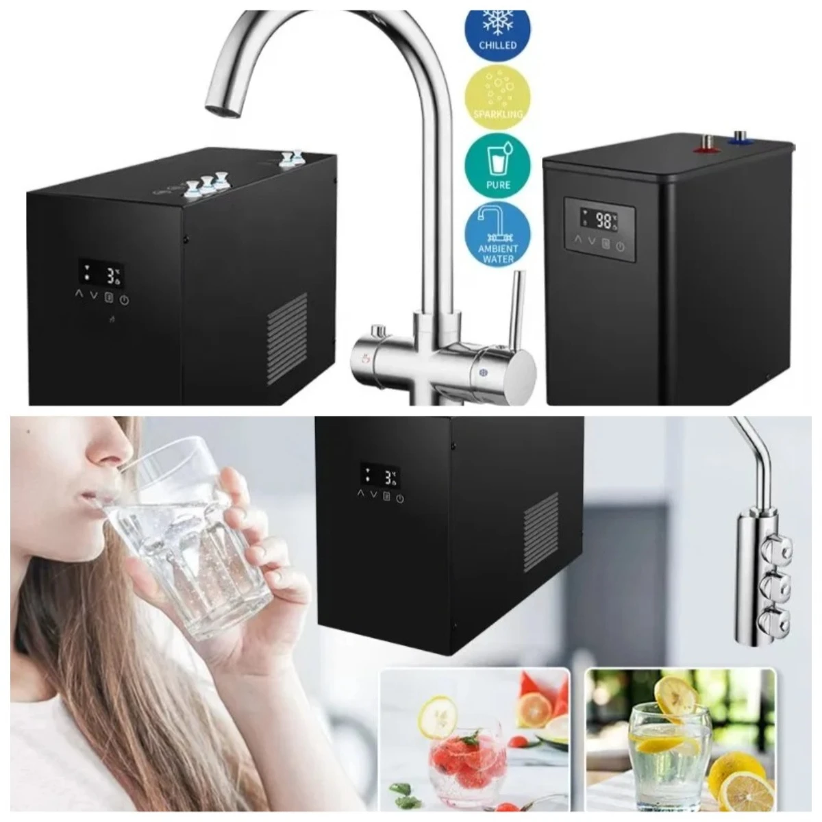 

Faucet under Sink Hot Cold Mixer with Instant Boiling And Sparkling Water Functionality for Instant Heating