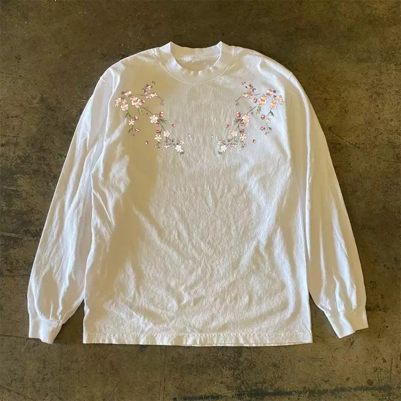 Long Sleeve 310 Pure Cotton Men's T-Shirt Upward Hero Non-Light American Style Couple's T-Shirt Youth Loose Fit Printed Tee