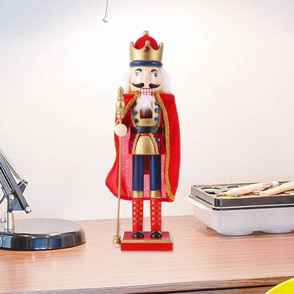

Wooden Nutcracker Puppet Vintage Christmas Decoration for Holiday Home Table Display Festive Gift Kids Family