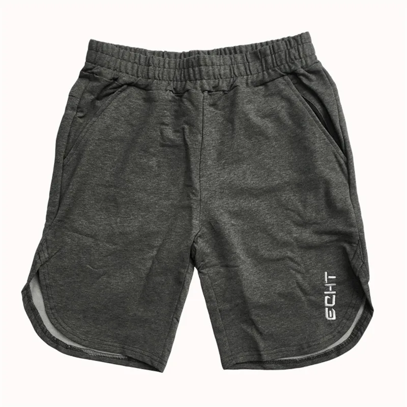 Summer Cotton Casual Shorts Men Gym Fitness Bodybuilding Workout Bermuda Male Short Pants Running Sports Bottoms Grey Sportswear