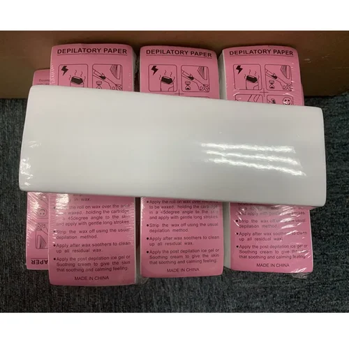 Imagen 2 del producto Alta calidad, 500/1000/2000 Uds., tela no tejida para el cuerpo, rollos de papel encerado para eliminar el vello, depiladora, tira de cera, papel al por mayor