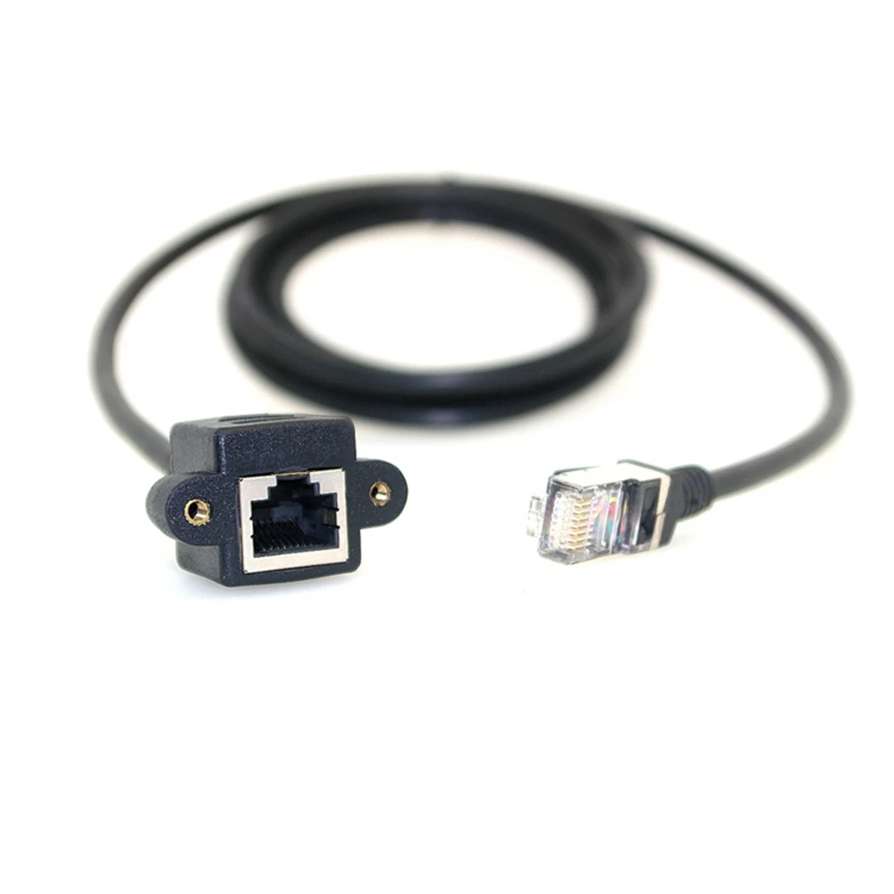 1 Pieces 30cm 50CM 100CM 150CM 8Pin RJ45 Cable Male to Female Screw Panel Mount Ethernet LAN Network 8 Pin Extension Cable