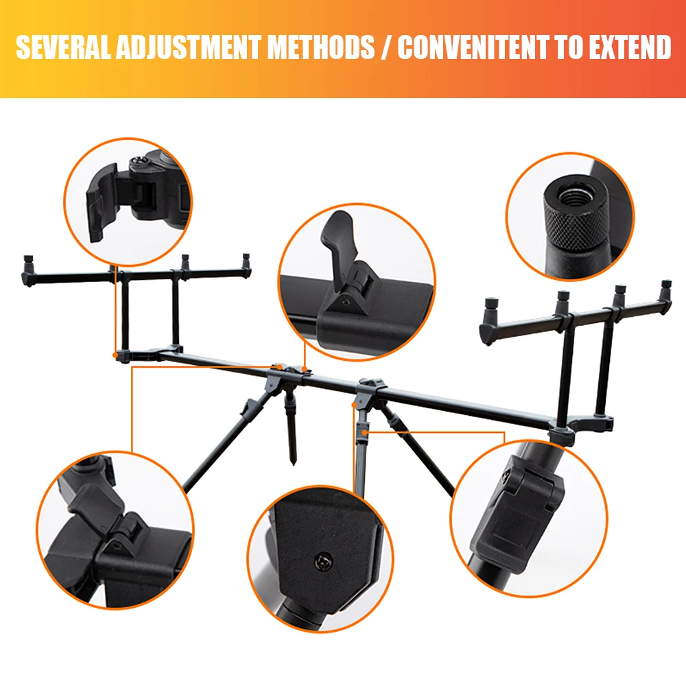 

Adjustable Retractable Carp Fishing Rod Pod Stand Holder Fishing Pole Pod Stand for Fishing in Reservoirs Rivers Ponds Lakes