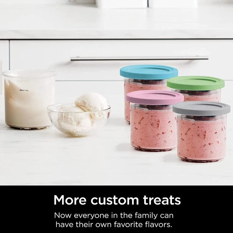 Ice Cream Pints Cup For Ninja Creamie Ice Cream Maker Cups Reusable Can Store Ice Cream Pints Containers With Sealing