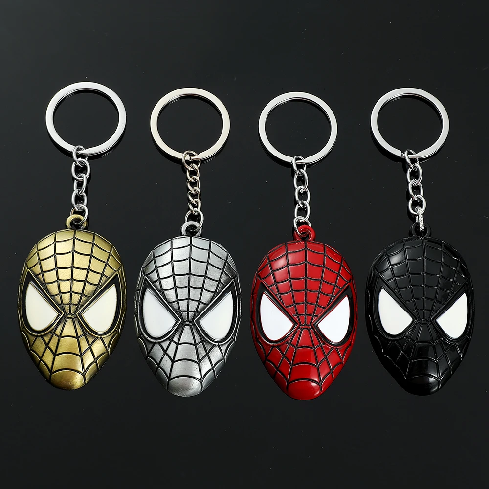 Disney Marvel Spiderman Keychain Superhero Mask Pendant Keychain Fashion Accessories for Men Jewelry Gifts